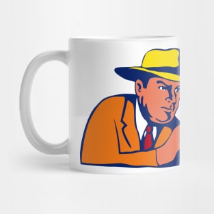 Detective with Magnifying Glass Retro Mug